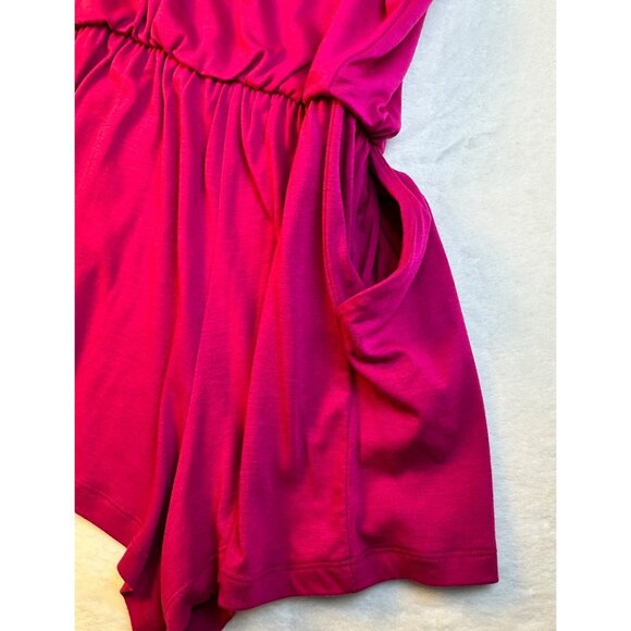 Xhilaration Womens Pink Sleeveless Romper Sz S Crochet-Pockets Comfy Feminine - Picture 5 of 12